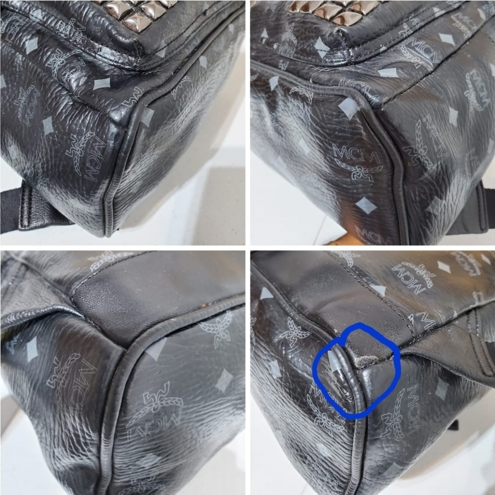 MCM Visetos Studded Medium Stark M Backpack - Picture 7 of 9